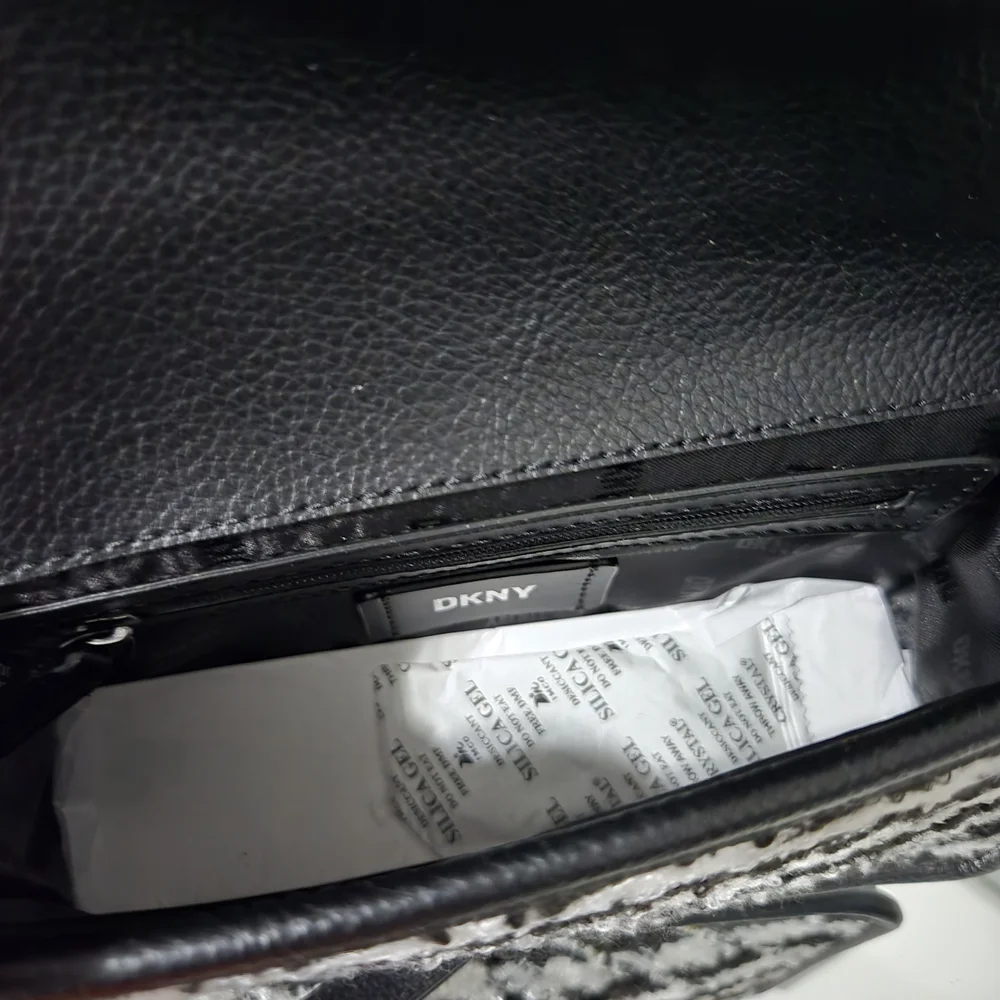 DKNY Black and White Houndstooth Crossbody Bag - Picture 6 of 6